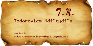 Todorovics Mátyás névjegykártya