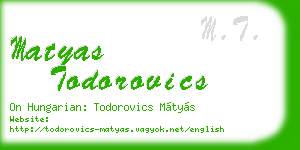 matyas todorovics business card