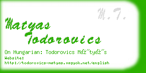 matyas todorovics business card